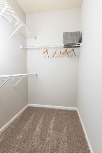 Model primary bedroom closet  